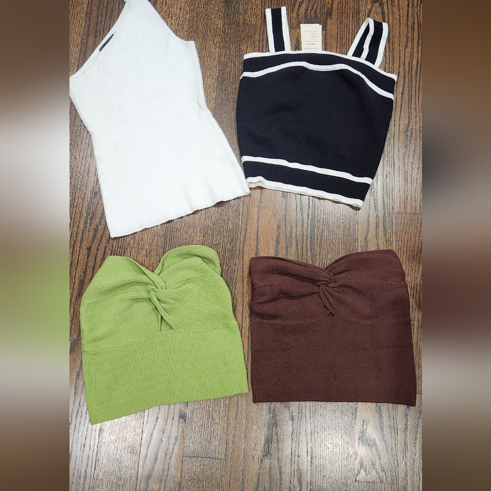 Set of 4 tops ribbed size medium